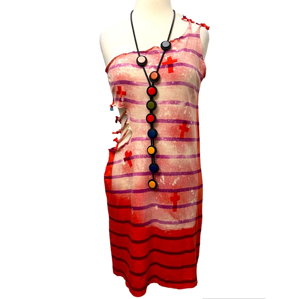 Offer   Festival Party Club Old Navy reworked one shoulder dress cut outs ties M